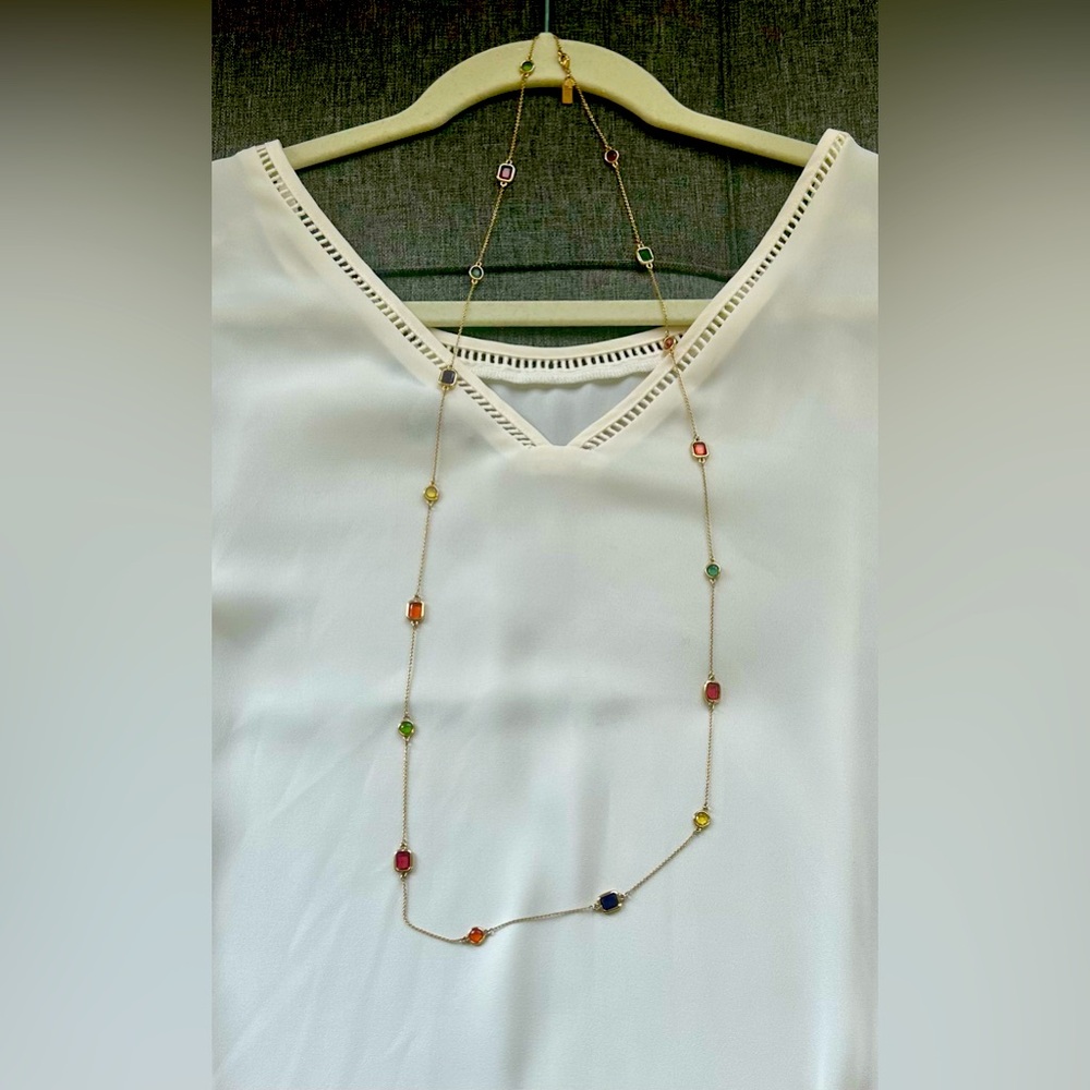 Kate Spade ♠️ New York Scatter Multicolor Stone Station Necklace